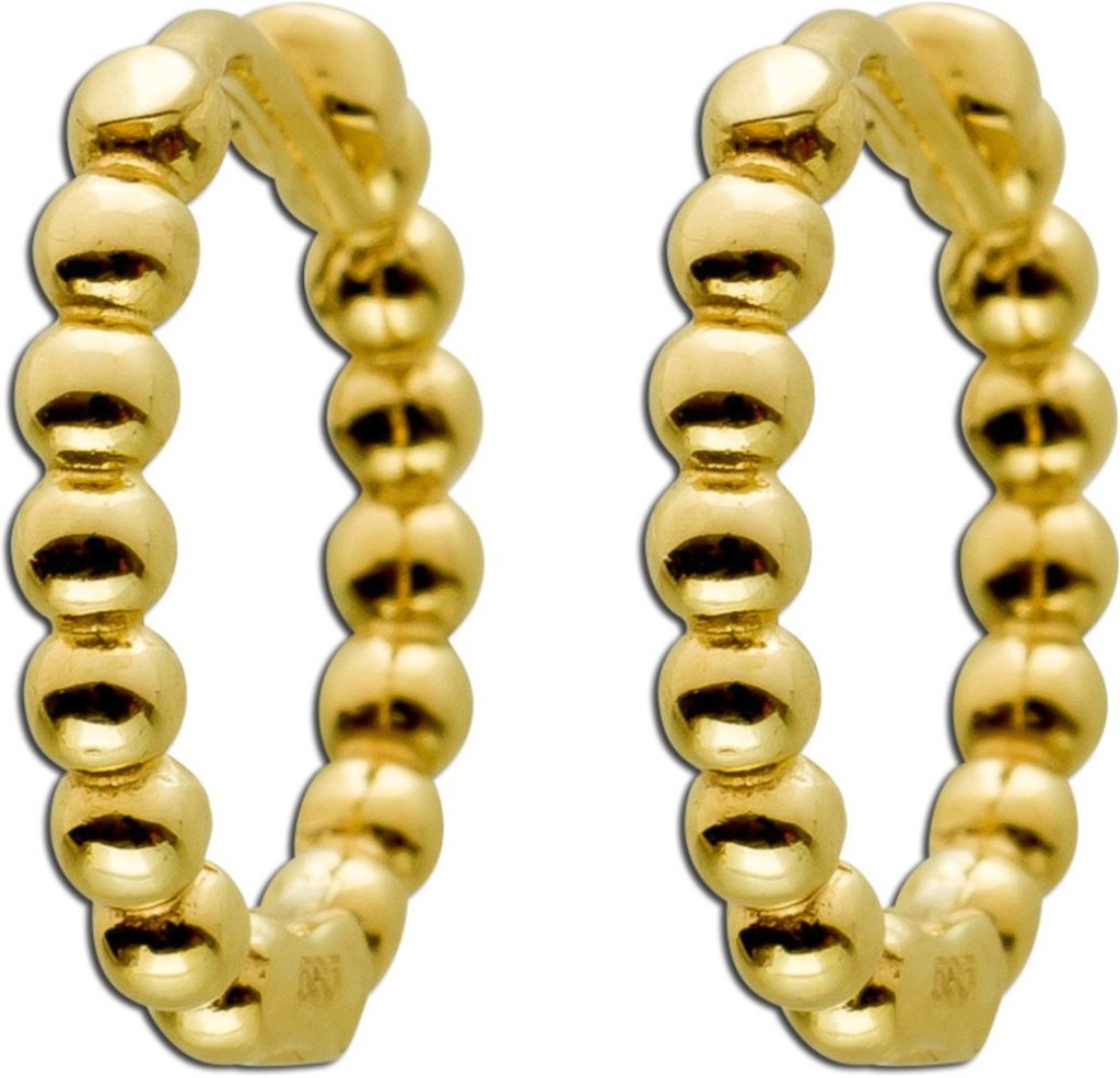 Creolen Kugelohrringe 12 mm Gelbgold 333 8 Karat Klapp Scharnier