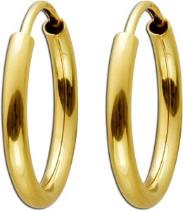 Creolen Gelbgold 585 14 Karat poliert halbmassiv