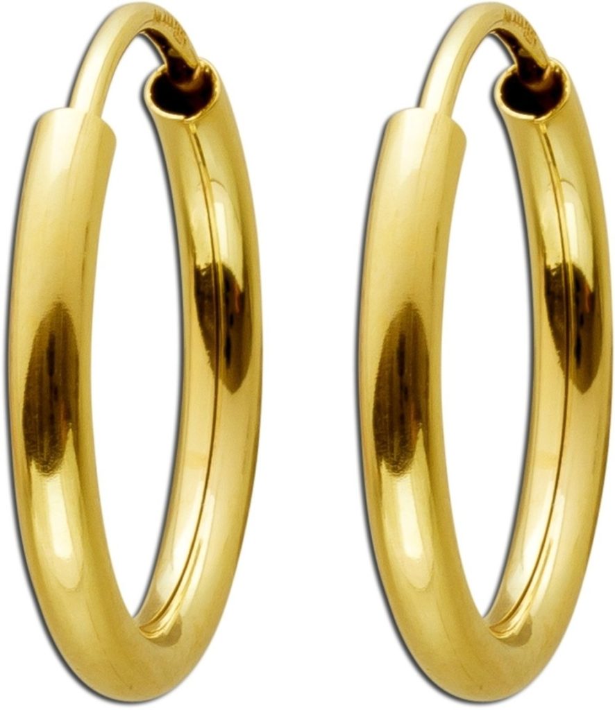 Creolen Gelbgold 585 14 Karat poliert halbmassiv