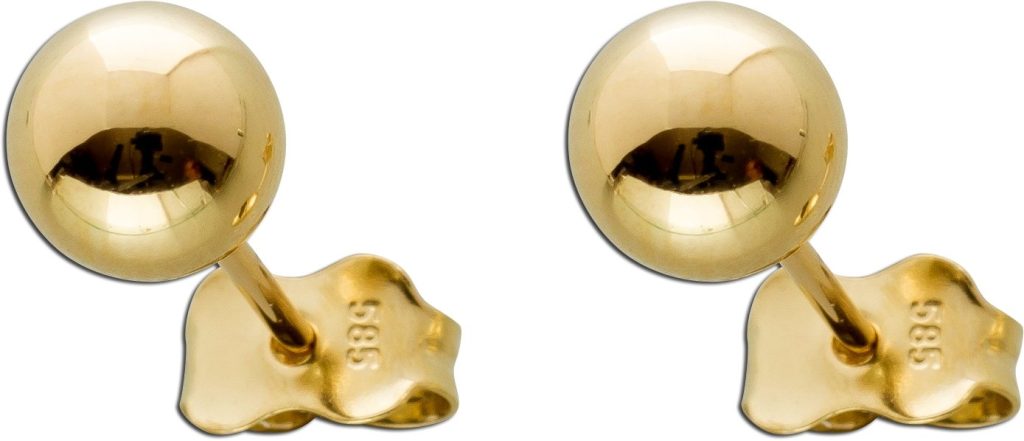 Kugel Ohrstecker 6mm Gelbgold 585 14 Karat
