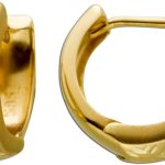 Creolen 12mm Gelbgold 333 8 Karat gemustert Klapp Scharnier