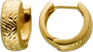 Creolen 12mm Gelbgold 333 8 Karat gemustert Klapp Scharnier