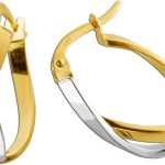 Creolen 17mm Gelbgold Weißgold 333 8 Karat Bicolor