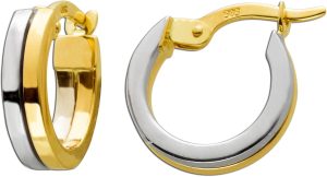Creolen 12mm Gelbgold Weißgold 585 14 Karat Bicolor