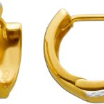 Creolen Gelbgold Weißgold 585 14 Karat Bicolor