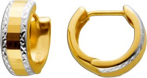 Creolen Gelbgold Weißgold 585 14 Karat Bicolor