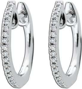 Brillant Creolen Weißgold 750 18K Natur Diamanten 0.10ct