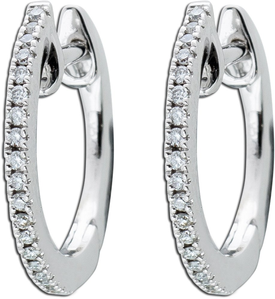 Brillant Creolen Weißgold 750 18K Natur Diamanten 0.10ct