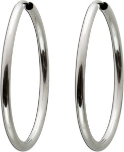Hoops Creolen Weißgold 585 14 Karat 30mm flexibel