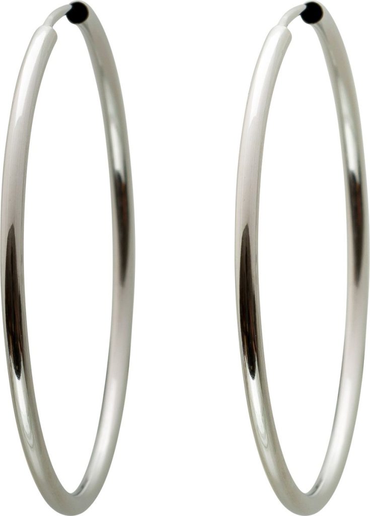 Hoops Creolen Weißgold 585 14 Karat 40mm flexibel