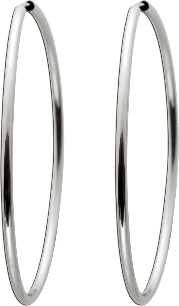 Creolen Hoops Weißgold 585 14 Karat 50mm flexibel