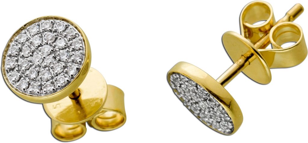 Brillant Ohrstecker Gold 585 Weißgold 14K Natur Diamanten