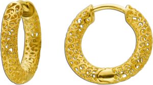 Creolen Gelbgold 333 8K poliert 15mm klapp Scharnier