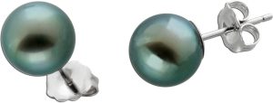Perlen Ohrstecker Weißgold 585 14 Karat Tahiti Perlen