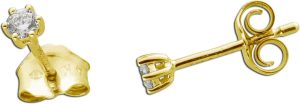 Solitär Ohrstecker 0.10ct F VS Gelbgold 585 14K Lab Grown Diamonds