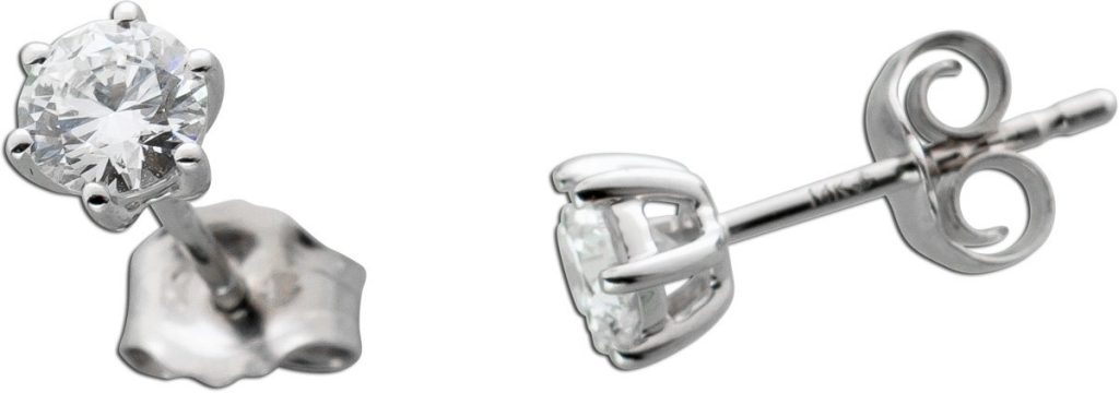 Solitär Ohrstecker 0.50ct F VS Weißgold 585 14 K Lab Grown Diamonds