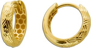 Creolen 12mm Gelbgold 333 8 Karat gemustert
