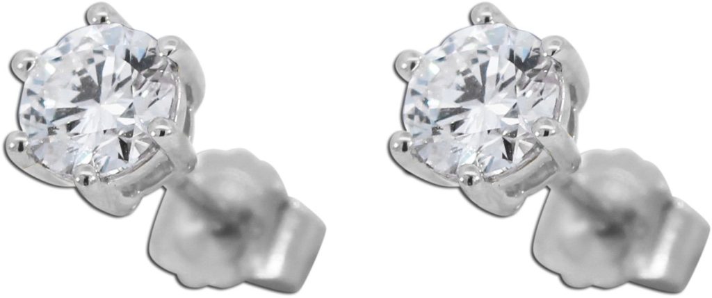 Solitär Ohrstecker 0.80ct F VSI Weißgold 585 Lab Grown Diamanten