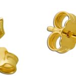 Ohrstecker Gelbgold 333 8 Karat weiße Zirkonia Steine