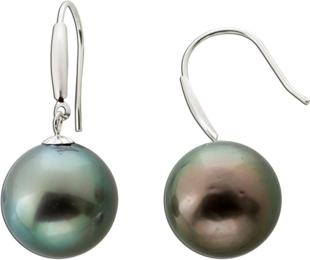 Tahiti Perlen Ohrrhänger Weißgold 585 14K Perlen 11mm