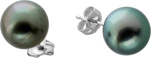 Tahiti Perlen Ohrstecker Weißgold 585 14K Perlen 10.5mm