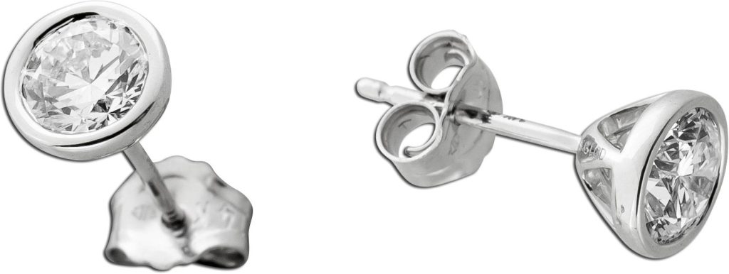 Solitär Ohrstecker 1.0ct Weißgold 585 14K Lab Grown Diamanten