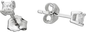 Diamant Ohrstecker 0.20ct Weißgold 585 14K Lab Grown Princess Cut