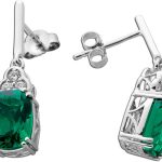 Smaragd Ohrstecker Weißgold 585 14K Labor Smaragde Lab Grown Diamanten