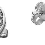 Saphir Ohrstecker Weißgold 585 14K Natur Edelsteine Lab Grown Diamanten