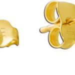 Kleeblatt Ohrstecker Gelbgold 333 8K grüne Natur Malachit Edelsteine
