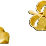 Herz Ohrstecker Gelbgold 333 8K weißer Natur Perlmutt