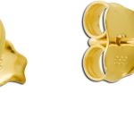 Herz Ohrstecker Gelbgold 333 8K schwarze Natur Onyx Edelsteine