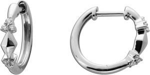 Diamant Creolen Weißgold 375 9K Lab Grown Diamanten 0.07ct