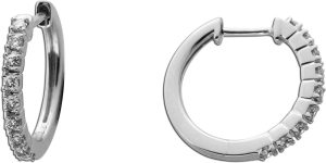 Brillant Creolen Weißgold 375 9K Lab Grown Diamanten 0.18ct