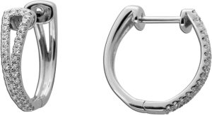 Diamant Creolen Weißgold 375 9K Lab Grown Diamanten 0.20ct