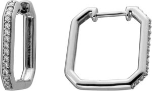 Diamant Creolen Weißgold 375 9K Lab Grown Diamanten 0.12ct