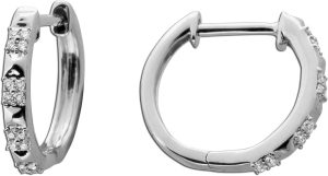 Diamant Creolen Weißgold 375 9K Lab Grown Diamanten 0.10ct