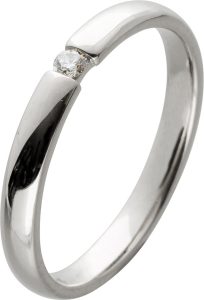 Brillantring Weißgold 585 14 Karat Solitär Diamant 0.05ct W SI