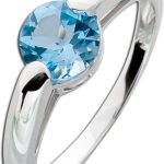 Blautopas Solitäring Weißgold 333 8 Karat hellblauer Edelstein
