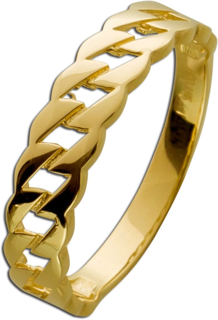 Panzerketten Ring Gelbgold 333 8 Karat Cuban Link Chain