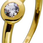 Solitär Ring Gelbgold 333 8 Karat weißer Zirkonia Verlobungsring