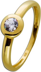 Solitär Ring Gelbgold 333 8 Karat weißer Zirkonia Verlobungsring