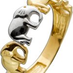 Elefanten Ring Gelbgold Weißgold 333 8 Karat