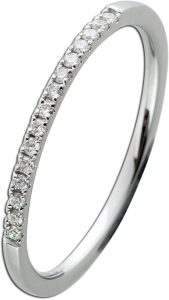 Memoire Alliance Brillant Ring Weißgold 585 14K Diamanten 0.12ct