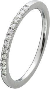 Memoire Alliance Brillant Ring Weißgold 585 14K Diamanten 0.15ct