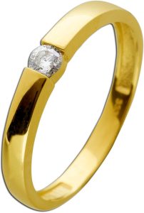 Verlobungsring Gelbgold 333 8 Karat Solitär Zirkonia Vorsteckring