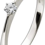 Brillant Solitärring Weißgold 585 14 K 0.08ct TW VSI
