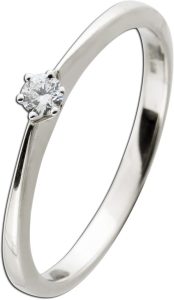 Brillant Solitärring Weißgold 585 14 K 0.08ct TW VSI