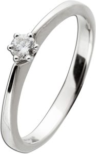 Brillant Solitärring Weißgold 585 14 K 0.15ct TW VSI