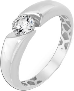 Solitärring Weißgold 333 8K Verlobungsring Zirkonia